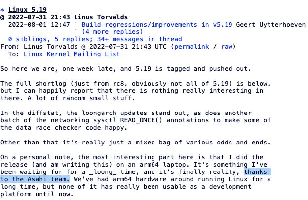 Linux负责人辞职抨击s领导失误、自述遭遇背叛不朽情缘网站M4芯片上跑Linux无望？Asahi(图3)